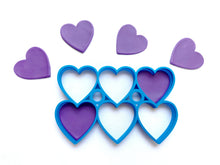 Load image into Gallery viewer, heart multi cookie cutter sharp edge fondant cutter 5cm 6cm 7cm valentine's day cookies bake tool
