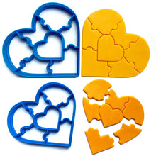 Load image into Gallery viewer, valentine's day cookie cutter stamp love heart puzzle side rose cutter stylish heart cutter cake decoration