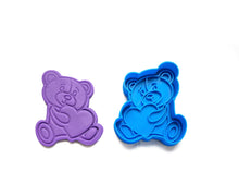 Load image into Gallery viewer, valentine's day cookie cutter stamp love rose key lock bear heart fondant embosser bear with a heart