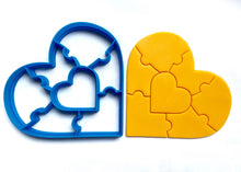 Load image into Gallery viewer, valentine's day cookie cutter stamp love heart puzzle side rose cutter stylish heart cutter cake decoration