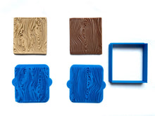 Load image into Gallery viewer, wooden texture cookie stamp woodgrain clay stamp wood pattern fondant embosser