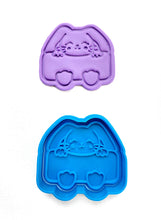 Load image into Gallery viewer, easter cookie cutter - rabbit ears, eggs, carrot, church and cross rabbit banner