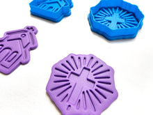 Load image into Gallery viewer, easter cookie cutter - rabbit ears, eggs, carrot, church and cross cross