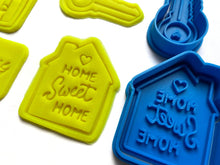 Load image into Gallery viewer, house home sweet home cookie cutter stamp key door welcome mat - house warming cookie