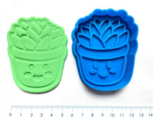 Load image into Gallery viewer, cactus cookie cutter embosser succulent in the pot - mexician theme potted cactus