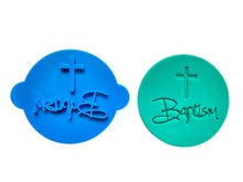 Load image into Gallery viewer, baptism cross cookie stamp fondant embosser christening cookie personalised stamp gift baptism cross