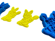 Load image into Gallery viewer, easter boy girl bunny cookie cutter and stamp fondant embosser bake tool clay tool
