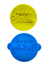 Load image into Gallery viewer, happy birthday oh baby thank you debosser cookie stamp happy birthday