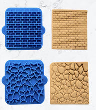 Load image into Gallery viewer, brick rock pebble stone texture cookie stamp clay stamp fondant embosser