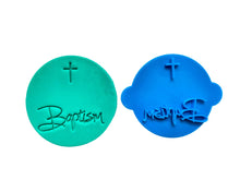 Load image into Gallery viewer, baptism cross cookie stamp fondant embosser christening cookie personalised stamp gift