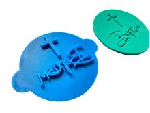 Load image into Gallery viewer, baptism cross cookie stamp fondant embosser christening cookie personalised stamp gift