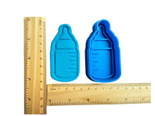Load image into Gallery viewer, baby shower cookie cutters - milk bottle, pillow, moon with wing, nappy with bow, romper, dummy with bow milk bottle
