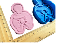 Load image into Gallery viewer, baby shower cookie cutters - milk bottle, pillow, moon with wing, nappy with bow, romper, dummy with bow dummy with bow