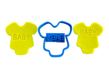 Load image into Gallery viewer, baby cookie stamp with clothes cutter - personalized baby shower gift
