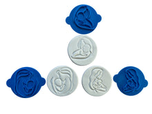 Load image into Gallery viewer, mother baby cuddle cookie stamp illustrations linear silhouette