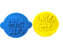 Load image into Gallery viewer, baby shower cookie stamp oh baby bun in the oven wild one fondant embosser cake decoration wild one