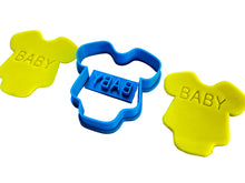 Load image into Gallery viewer, baby cookie stamp with clothes cutter - personalized baby shower gift no