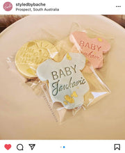 Load image into Gallery viewer, baby cookie stamp with clothes cutter - personalized baby shower gift