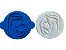 Load image into Gallery viewer, mother baby cuddle cookie stamp illustrations linear silhouette