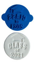 Load image into Gallery viewer, graduation class of the year cookie congratulations stamp fondant embosser end of year 2021 fondant embosser stamp cutter class of 2021