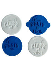 Load image into Gallery viewer, graduation class of the year cookie congratulations stamp fondant embosser end of year 2021 fondant embosser stamp cutter
