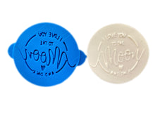 Load image into Gallery viewer, mother baby cuddle debosser cookie stamp illustrations linear silhouette love you moon back