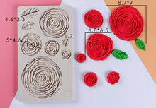 Load image into Gallery viewer, assorted rosette ruffle xl silicone moulds- wedding floral cakes - flower silicone mould