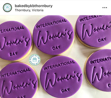 Load image into Gallery viewer, International women&#39;s day cookie stamp embrace equity
