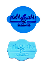 Load image into Gallery viewer, custom wedding cookie stamp - mr & mr est custom date, blank, or 2021 - welcome to our story custom date stamp