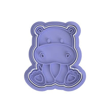 Load image into Gallery viewer, Safari Animals Cookie Cutter Stamp Lion Monkey Hippo Giraffe Hippopotamus Elephant