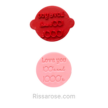 Load image into Gallery viewer, Love you hundreds thousand Cookie Cutter Stamp Love you 100&#39;s 1000&#39;s Valentine&#39;s Day
