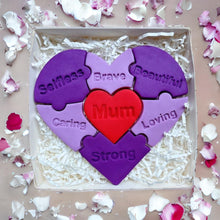 Load image into Gallery viewer, Mother's day puzzle cutter stamp Love Heart messages