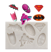Load image into Gallery viewer, super heroes silicone moulds - spiderman batman superman ironman