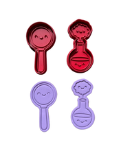 Load image into Gallery viewer, Science Cookie Cutter Stamp Bulb Test Tube Solar System Magnifying Glass Flask Virus Microscope Magnet