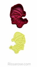 Load image into Gallery viewer, Christmas dinosaurs Cookie Cutters cute T-Rex Stegosaurus Apatosaurus PYO cookie