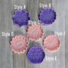 Load image into Gallery viewer, mandala cookie cutter stamp flower lace pattern indian bohemian henna mehndi diwali chakra