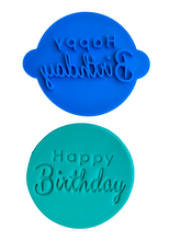Load image into Gallery viewer, happy birthday cookie stamp chin-chin wine glasses fondant embosser wedding happy birthday