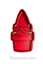 Load image into Gallery viewer, spring garden cookie cutter stamp- dwarf, snail, frog, water well, fairy and mushroom. dwarf