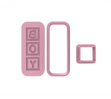 Load image into Gallery viewer, baby block cookie cutters debosser boy girl block alphabet uppercase