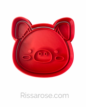 Load image into Gallery viewer, Farm animals head face cookie cutters stamps - Chicken Horse Lamb Cow Pig Dog Deer Rabbit Duck
