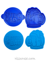 Load image into Gallery viewer, cheers daddy cookie debooser & beer cutter embosser - father's day both