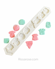 Load image into Gallery viewer, Baby Silicone Mould -baby shower onesie bib nappy dress