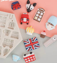 Load image into Gallery viewer, uk british mould flag soldier fox big ben crown tea london bus silicone mould queen&#39;s birthday
