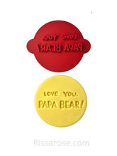 Load image into Gallery viewer, papa bear cookie cutters stamp debosser daddy bear baby bear father's day love you stamp