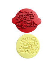 Load image into Gallery viewer, Happy New Year Cookie Fondant Stamps Embosse wine Glass chin chin 2023 Fireworks Celebrition