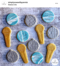 Load image into Gallery viewer, Disco ball cookie cutter stamp party birthday dancing music