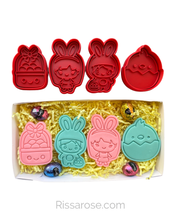 Load image into Gallery viewer, Easter Bunny pyo Cookie Cutter Stamp Bunny Girl Bunny Boy Chick Sheep Easter Eggs basket