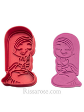 Load image into Gallery viewer, muslim boy girl praying cookie fondant eid ramadan embosser hijab stamp