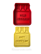 Load image into Gallery viewer, 6 packs of beers cookie cutter happy father's day beer pack holder