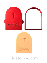 Load image into Gallery viewer, christening cross cookie debosser fondant baptism personalised raised stamp gift blank christening debosser only